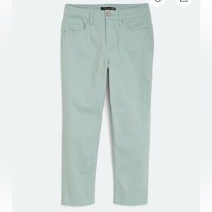 🆕 One5One Hannah High Rise Crop Straight Leg Mint Green Pant Size 8